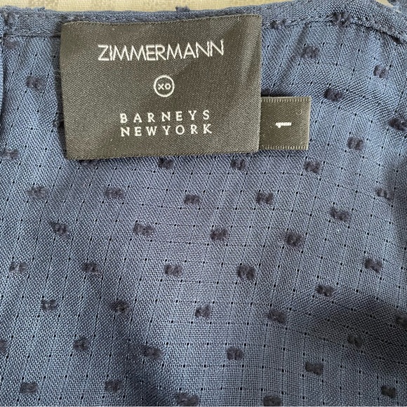 Zimmermann Iris Lace Insert Camisole Dress Navy Size 1 / Small Swiss Dot Luxury - Picture 6 of 9